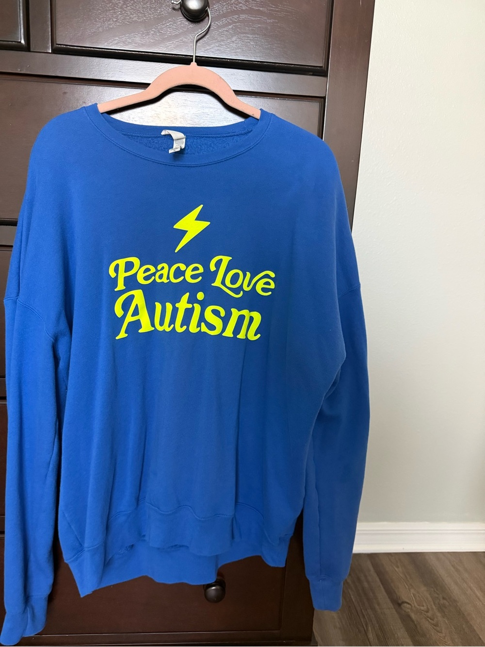 Bella Canvas Royal Blue Sweatshirt with Neon Yellow Graphic